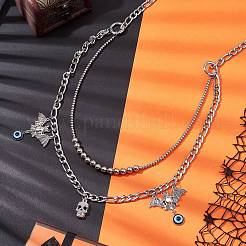Halloween 304 Stainless Steel Double Layer Waist Chain Belts&nbsp;NJEW-C00036