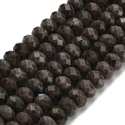 天然のコーヒージャスパービーズ連売り  多面カット  ロンデル  8x5.5mm  穴：1.2mm  約69個/連  15.16''（38.5センチメートル）&nbsp;G-Z111-A52