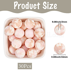 30Pcs Printed Round Silicone Focal Beads&nbsp;SIL-SC0002-84B