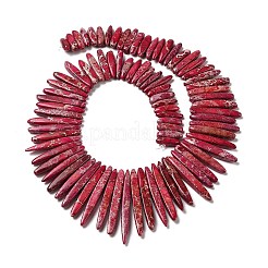 ナチュラルインペリアルジャスパービーズ連売り  染め  弾丸  クリムゾン  19.5~58x5~6x5~6mm  穴：1.4mm  約86個/連  16.93''（43センチメートル）&nbsp;G-Q171-C01-C01-02