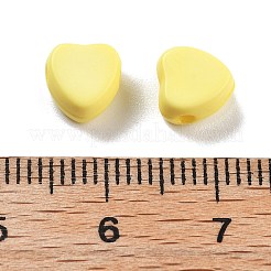 不透明なアクリルビーズ  死にかけている  ハート  きいろ  7x7x4mm  穴：1.6mm  約3200個/500g&nbsp;MACR-C034-01E