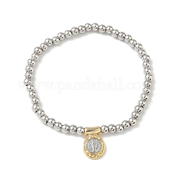 Brass Oval Charms Bracelets&nbsp;BJEW-B148-03A-03