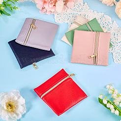 6Pcs 6 Colors Imitation Leather Jewelry Storage Zipper Bags&nbsp;ABAG-TA0001-66B