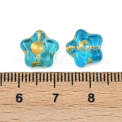 Electroplate and Golden Metal Enlaced Glass Beads&nbsp;EGLA-T029-02D
