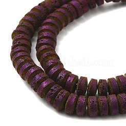 Electroplated Natural Lava Rock Beads Strands&nbsp;G-Q1009-F01-01D