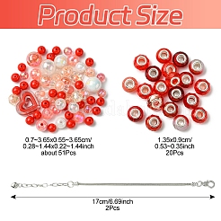 DIY Acrylic Beads & Brass European Style Bracelet Making Kits&nbsp;DIY-YW0012-21A