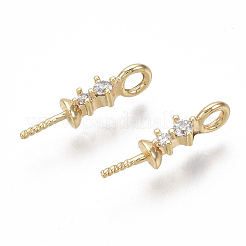 Brass Micro Pave Cubic Zirconia Peg Bails Charms&nbsp;KK-S356-046G-NF