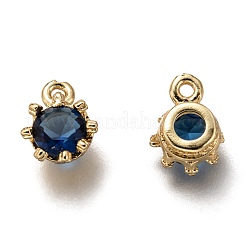 Brass Micro Pave Cubic Zirconia Charms&nbsp;ZIRC-I051-03G-07