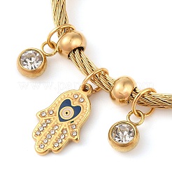Adjustable 304 Stainless Steel Charm Bangles&nbsp;BJEW-F326-03G