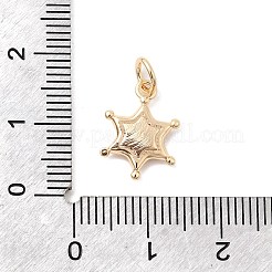 真鍮チャーム  スターのチャーム  丸カン付き  18KGP本金メッキ  14x10.5x2.5mm  穴：3.2mm&nbsp;KK-A277-14G