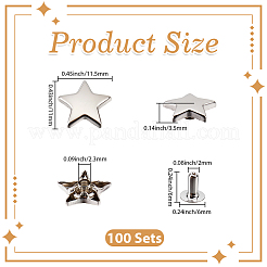 100Pcs Iron Semi-Tublar Rivet Studs&nbsp;DIY-CY0002-98P