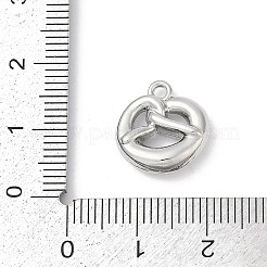 ラックメッキ合金ペンダント  ノットチャーム  鉛フリー＆ニッケルフリー＆カドミウムフリー  プラチナ  14.5x13.5x4.5mm  穴：1.6mm&nbsp;PALLOY-S038-01A-P