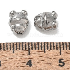304ステンレススチールビーズ  クマ  ステンレス鋼色  8x6.5x5.5mm  穴：1.3mm&nbsp;SA-CBA740F-28P