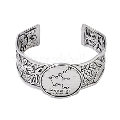 Constellation Alloy Open Cuff Bangles for Women Men&nbsp;BJEW-C064-01AS-02