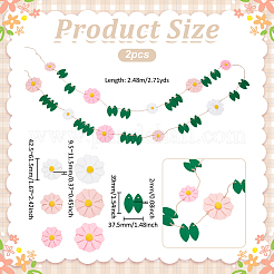 フェルトの花の吊り下げバナー  結婚披露宴の装飾用  カラフル  2480mm&nbsp;AJEW-WH0596-696