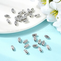 シェグレイスの真鍮ビーズ  バレル  カドミウムフリー＆ニッケルフリー＆鉛フリー  プラチナメッキ  6x4mm  穴：1.5mm&nbsp;XGR0115P-150P