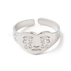 Non-Tarnish 304 Stainless Steel Cuff Finger Rings&nbsp;RJEW-L107-014P