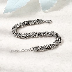 304 Stainless Steel Byzantine Chains Bracelets for Women&nbsp;BJEW-P399-01A-P