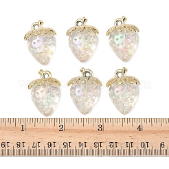 10個透明アクリルパーツ  苺  透明  32x23x14.5mm  穴：2.5mm&nbsp;MACR-FS0002-08A