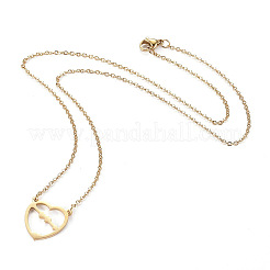 304 Stainless Steel Pendant Necklaces&nbsp;NJEW-I237-10G