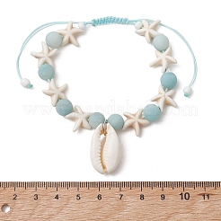 Coastal Natural Cowrie Shell Charm Bracelets&nbsp;BJEW-JB13787