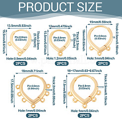10Pcs 5 Styles Brass Hoop Earring Finding&nbsp;KK-TA0002-52