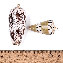 Electroplate Natural Spiral Shell Pendants&nbsp;SSHEL-Q100-31-02KCG