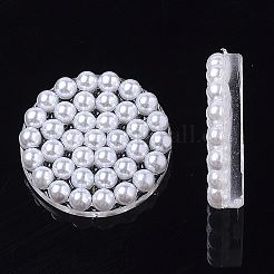 透明なアクリルビーズ  アブソリュートプラスチック模造パール  片穴  フラットラウンド  ホワイト  27x6.5mm  穴：1.2mm&nbsp;TACR-R146-003