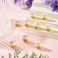 9Pcs Handmade Printed Porcelain Beads&nbsp;PORC-TADJ0001-01F
