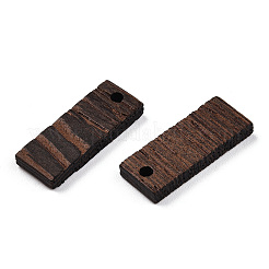 天然ウェンジウッドペンダント  染色されていない  長方形チャーム  ココナッツブラウン  23x9x3.5mm  穴：2mm&nbsp;WOOD-T023-32