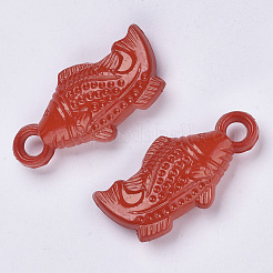 オペークアクリルパーツ  魚  ミックスカラー  27~28x13.5x7mm  穴：3mm  約450個/500g&nbsp;SACR-N008-034