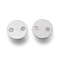変色しない304ステンレススチールリンクコネクター  フラットラウンド  ステンレス鋼色  6x0.3mm  穴：1mm&nbsp;STAS-K195-08P