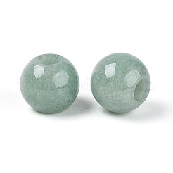 天然グリーンアベンチュリンヨーロッパビーズ  大穴ビーズ  ロンデル  14x12mm  穴：5mm&nbsp;G-T092-14mm-12B