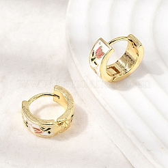 Flower Brass Hoop Earrings&nbsp;EJEW-D352-07G