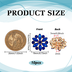 10Pcs Alloy Rhinestone Shank Buttons&nbsp;BUTT-FG0001-17