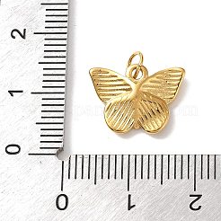 304ステンレススチールチャーム  動物チャーム  ゴールドカラー  蝶  11x15x4mm  穴：3mm&nbsp;STAS-A152-02F-G