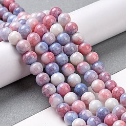 Opaque Crackle Glass Round Beads Strands&nbsp;GLAA-T031-8mm-02