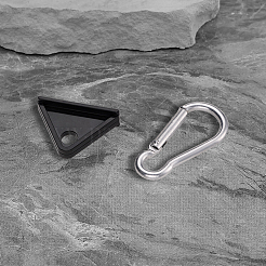 三角形のナイロンフック付き合金カラビナ36袋  銀  25x35x10mm  穴：6.5mm&nbsp;FIND-DL0001-22