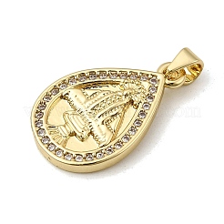 Religion Brass Micro Pave Cubic Zirconia Pendants&nbsp;KK-H267-099G-02