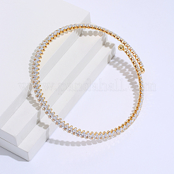 Elegant Women's Party Brass Pave Cubic Zirconia Horse Eye Tennis Necklaces for Evening Wear&nbsp;PI0880-1