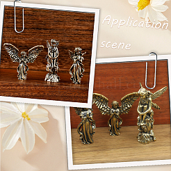 3Pcs 3 Styles Brass Angel Display Decorations&nbsp;DJEW-SP0001-48