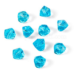 オーストリア産ガラス模造クリスタルビーズ10個  ポリゴン  多面カット  淡いターコイズ  7x7.5x7.5mm  穴：1.2mm&nbsp;GLAA-TADJ0001-11G