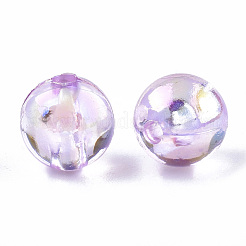透明プラスチックビーズ  ABカラーメッキ  ラウンド  プラム  8mm  穴：1.8mm  2000個/ 500g&nbsp;OACR-S026-8mm-13