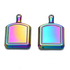レインボーカラーアロイペンダント  カドミウムフリー＆ニッケルフリー＆鉛フリー  パン  35.5x24.5x4.5mm  穴：2.5mm&nbsp;PALLOY-N156-154-NR