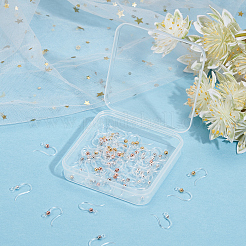 環境に優しいプラスチックピアスフック80個4色  304ステンレススチールビーズと水平ループ付き  ラウンド  ミックスカラー  15.5x8x0.7mm  穴：1.2mm  24ゲージ  ピン：0.5mm  20個/カラー&nbsp;STAS-SC0004-44