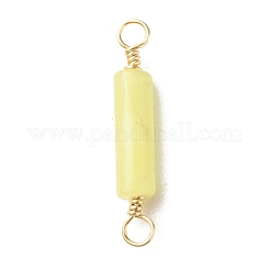 Natural Lemon Jade Connector Charms&nbsp;PALLOY-JF01454-08