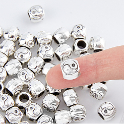 チベット風合金ヨーロピアンビーズ  大穴ビーズ  オーバル  アンティークシルバー  9x10x8.5mm  穴：5mm  100個/ 200g  100個/箱&nbsp;FIND-DC0002-68
