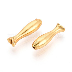 925スターリングシルバービーズ  魚  24KGP本金メッキ  15x4x4mm  穴：0.8mm&nbsp;STER-N016-115G