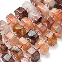 天然鉄含有石英ビーズ連売り  ナゲット  多面カット  プラスチック製のビーズと  14~16x14~16x7~9mm  穴：1.4~1.8mm  約28~31個/連  15.04~15.24インチ（38.2~38.7cm）&nbsp;G-L642-H12-7x14mm