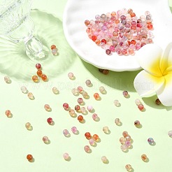 200個の天然瑪瑙ビーズ  多面カットラウンド  染め＆加熱  ピンク  4mm  穴：0.8mm&nbsp;G-CJ0001-78